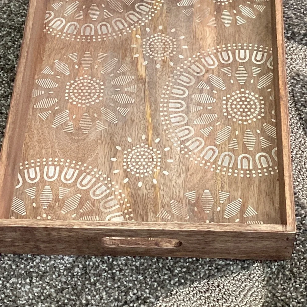 NWT Food Network Medallion Wood Serving Tray Kohl's 224123
